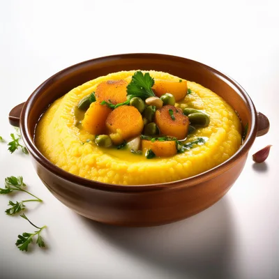 Bowl Of Creamy Polenta With Roasted Vegetables