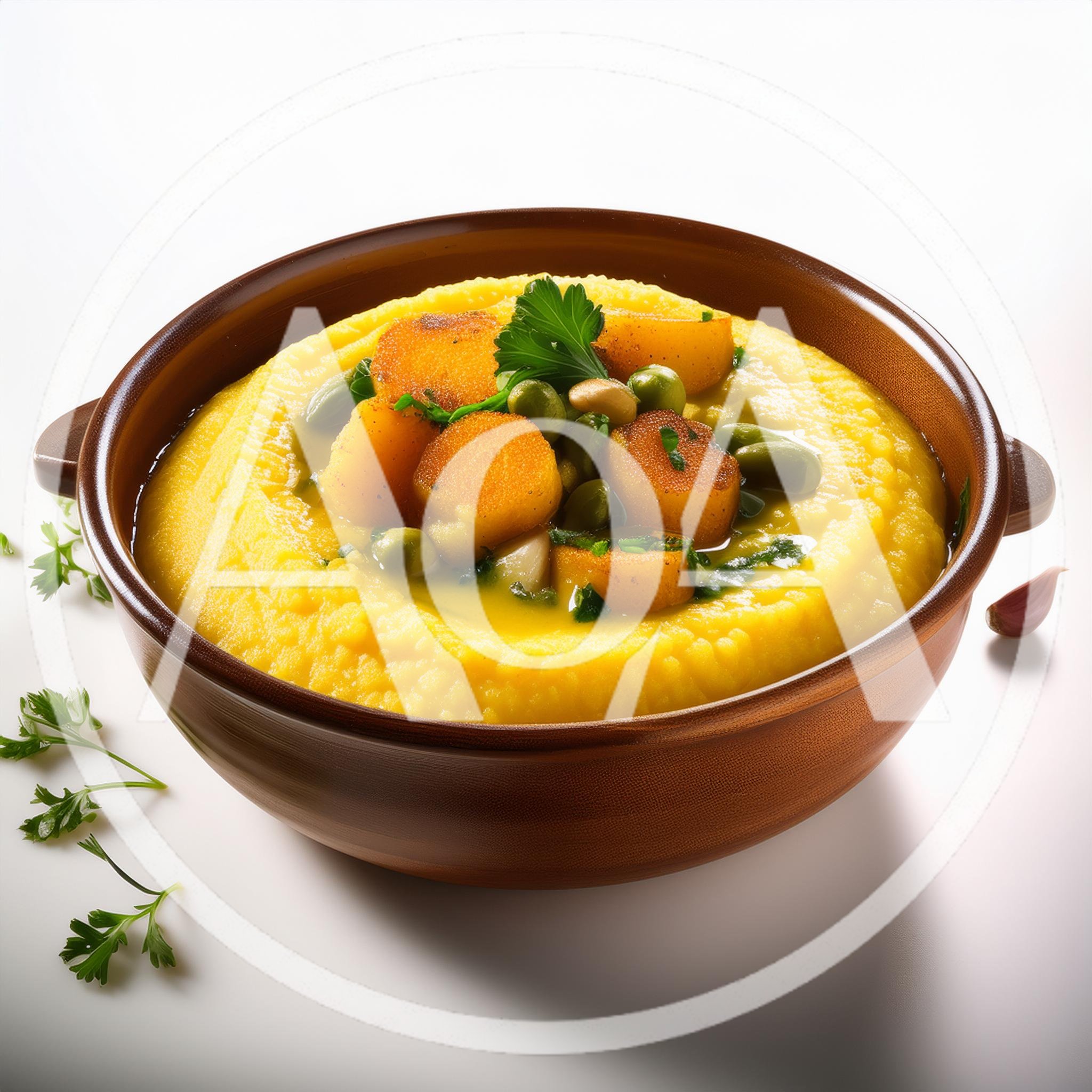 Bowl Of Creamy Polenta With Roasted Vegetables