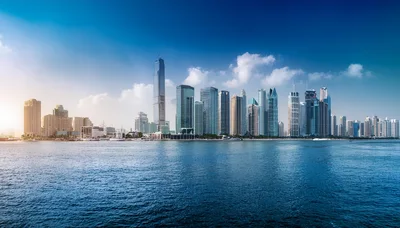 Panoramic View Of Modern Guangzhou Skyline Across Pearl River
