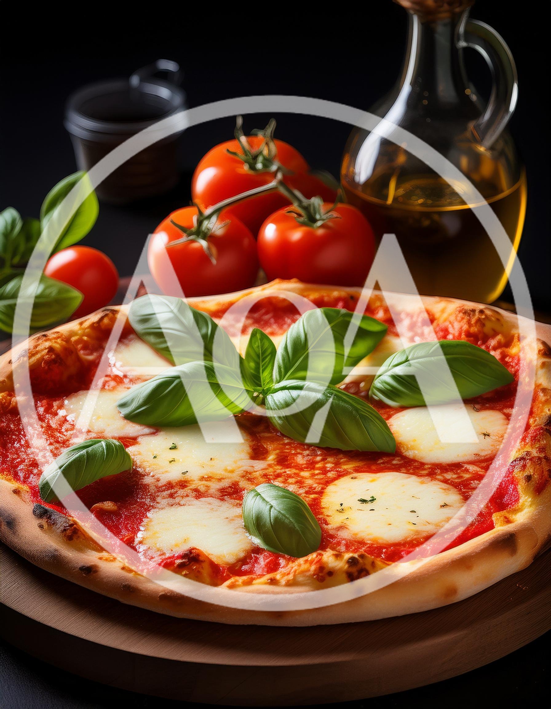 Fresh Margherita Pizza With Basil And Tomatoes