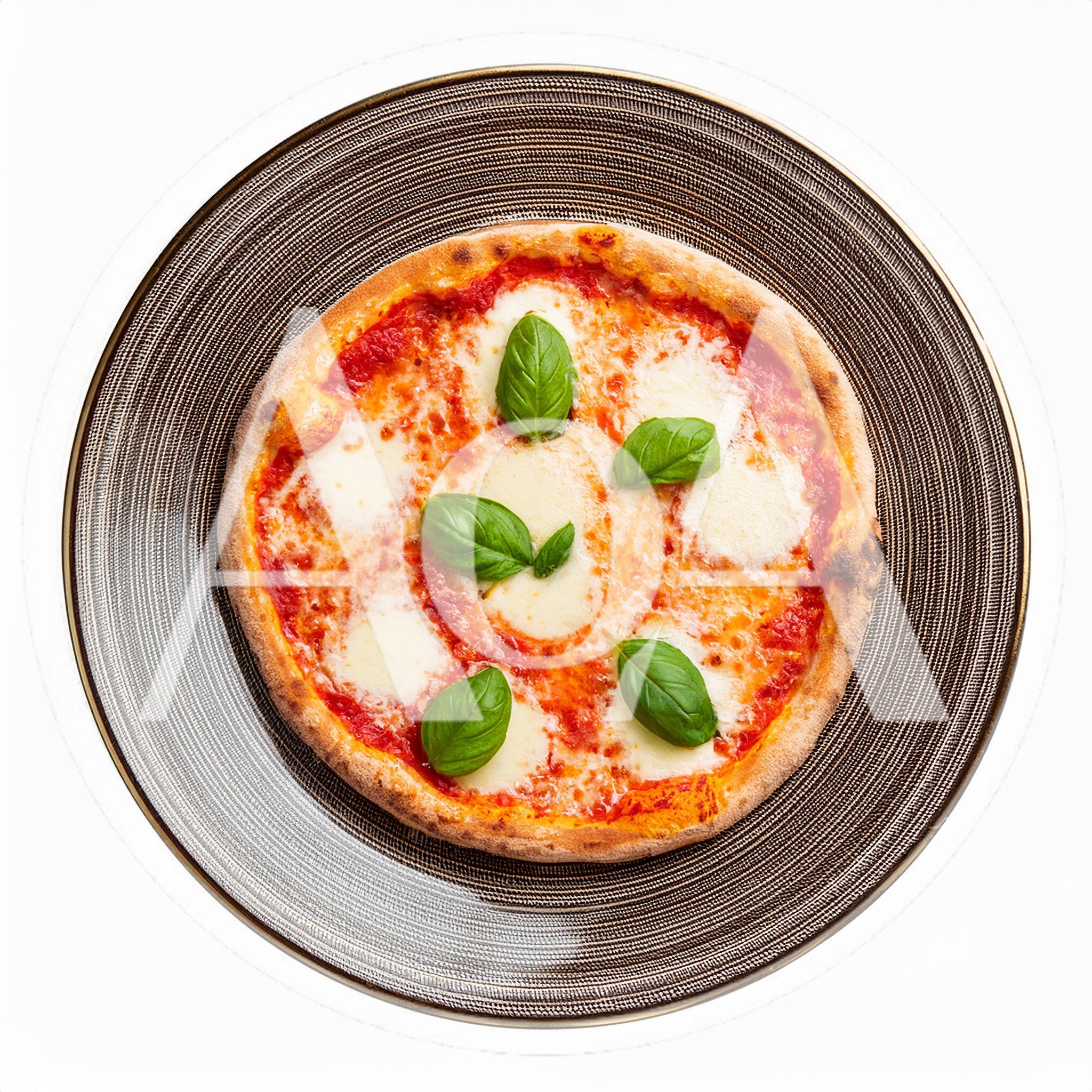 Fresh Margherita Pizza on a Textured Plate