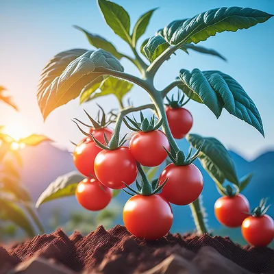 Fresh Red Cherry Tomatoes Growing On The Vine
