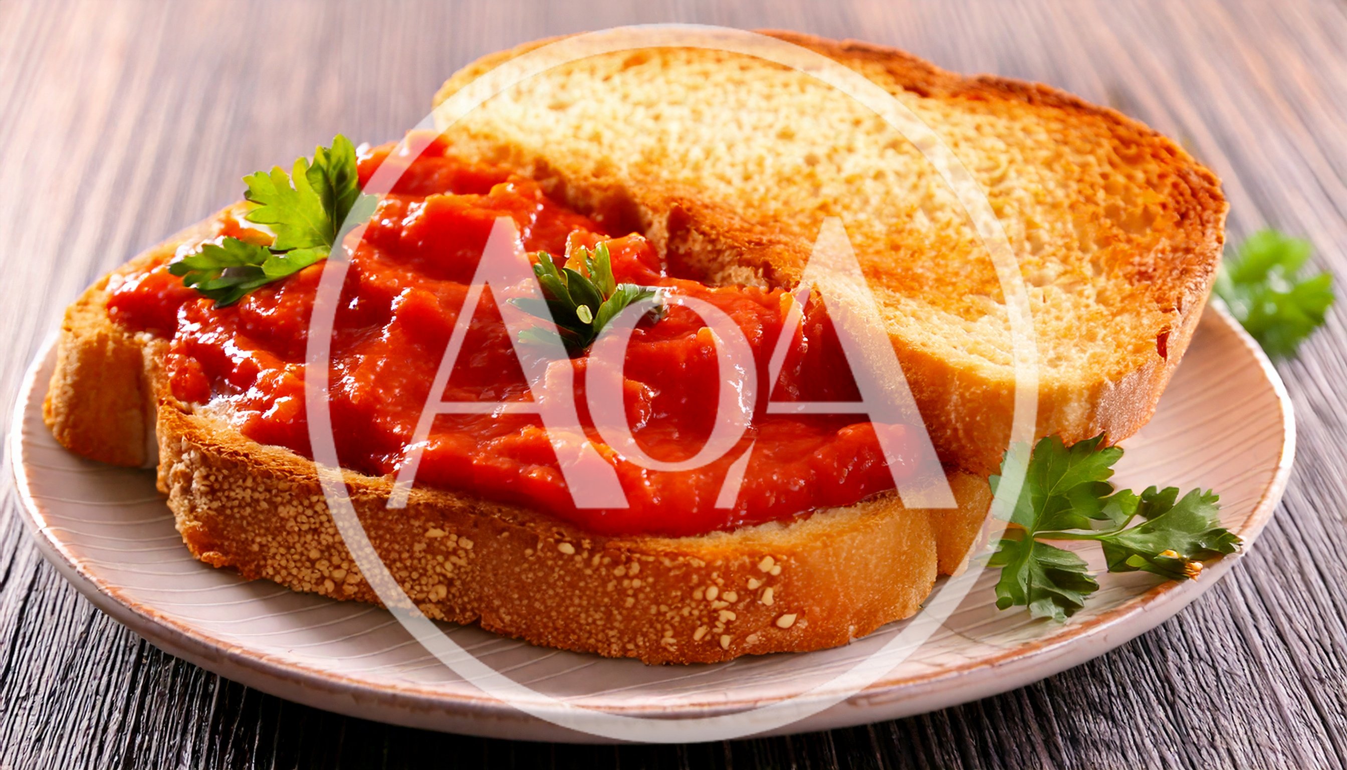 Roasted Red Pepper Spread on Toasted Bread