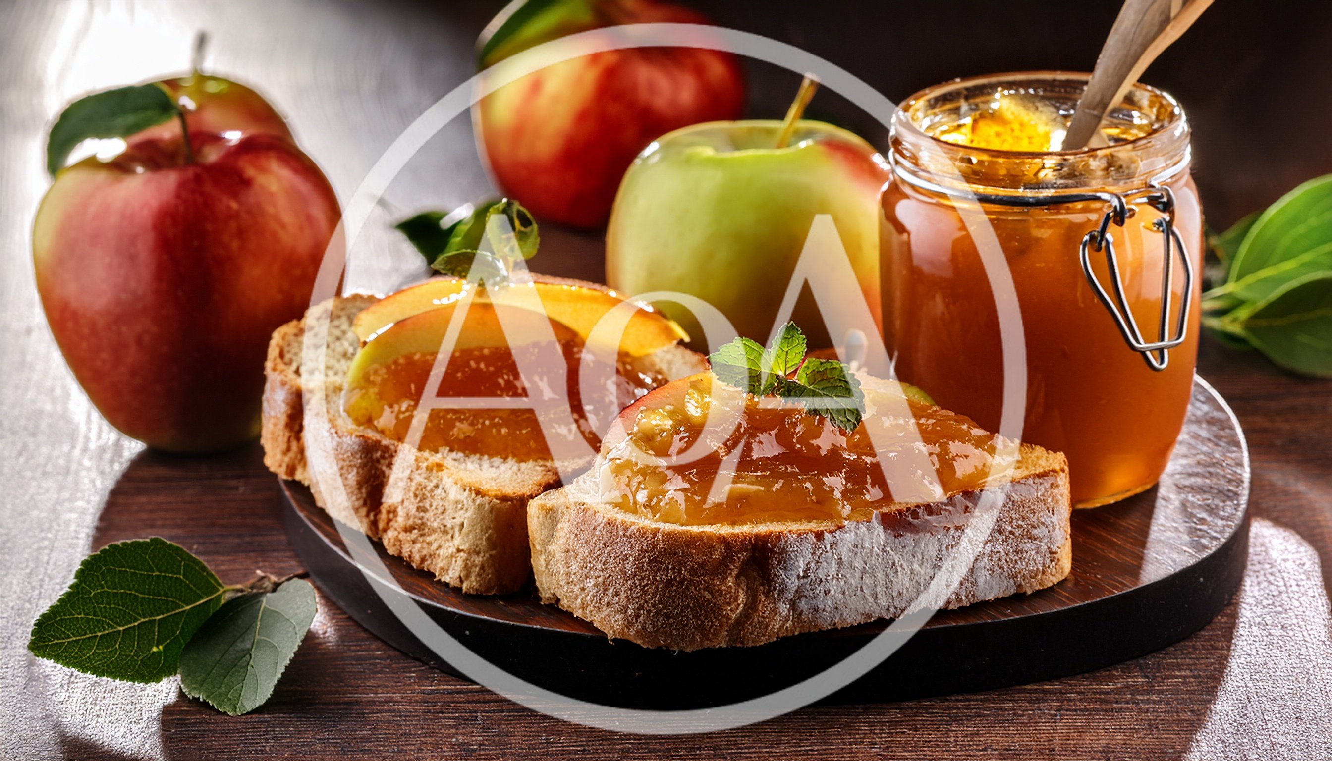 Apple Jam Spread on Fresh Bread Slices
