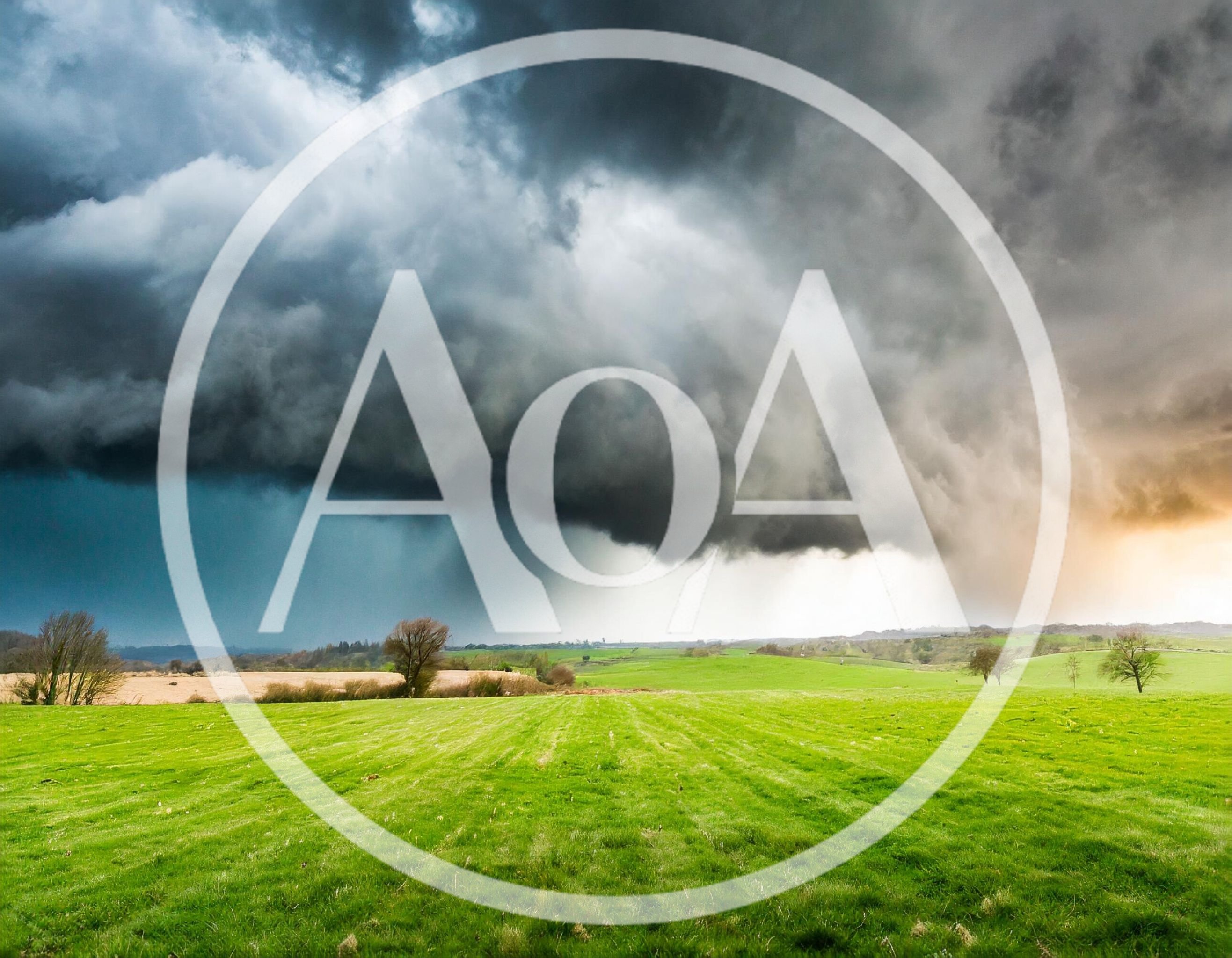 Dramatic Storm Clouds Over A Lush Green Rural Landscape