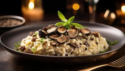 Gourmet Mushroom Risotto With Truffle Slices