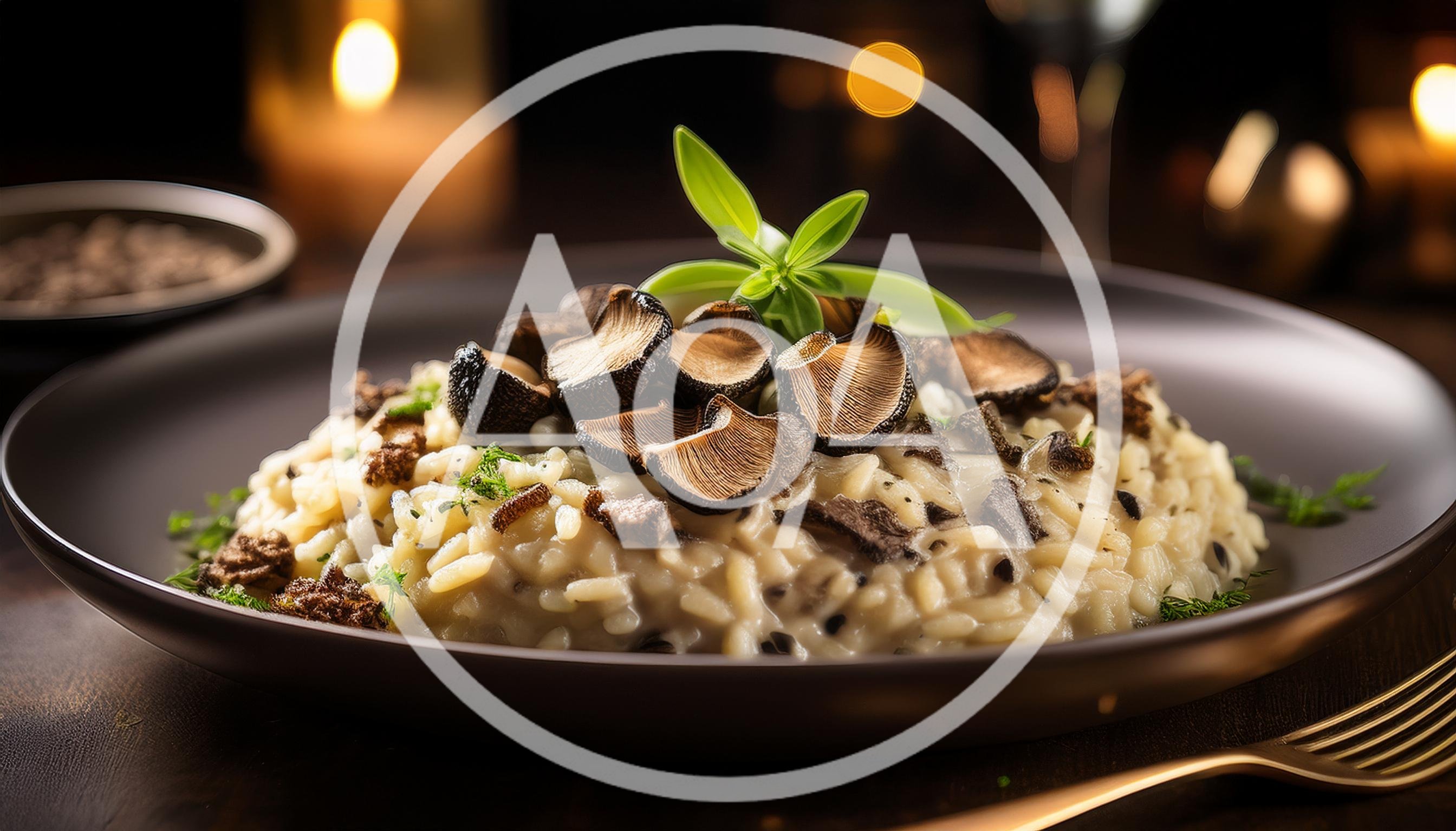 Gourmet Mushroom Risotto With Truffle Slices