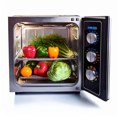 Fresh Vegetables Stored Inside A Modern Countertop Oven