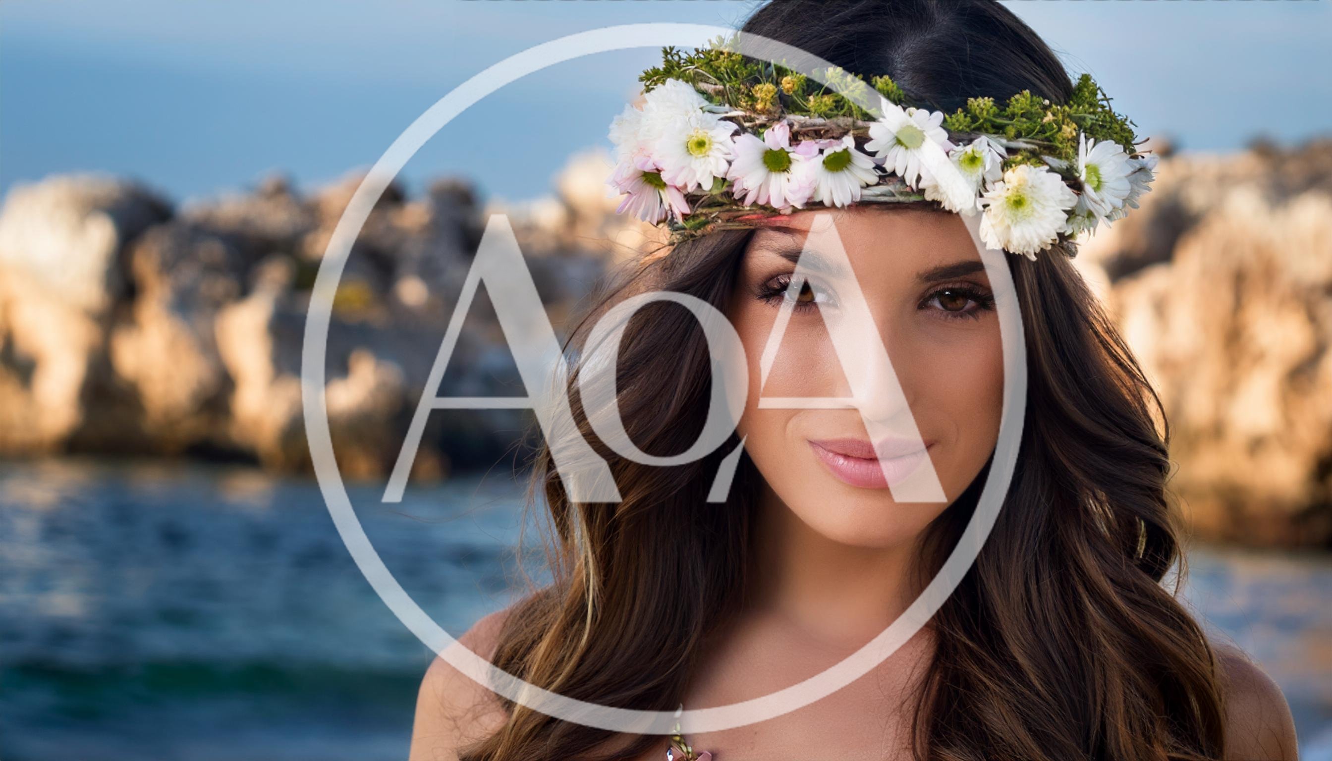 Portrait Of A Beautiful Woman Wearing A Flower Crown