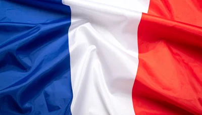 Waving Flag Of France With Soft Fabric Folds