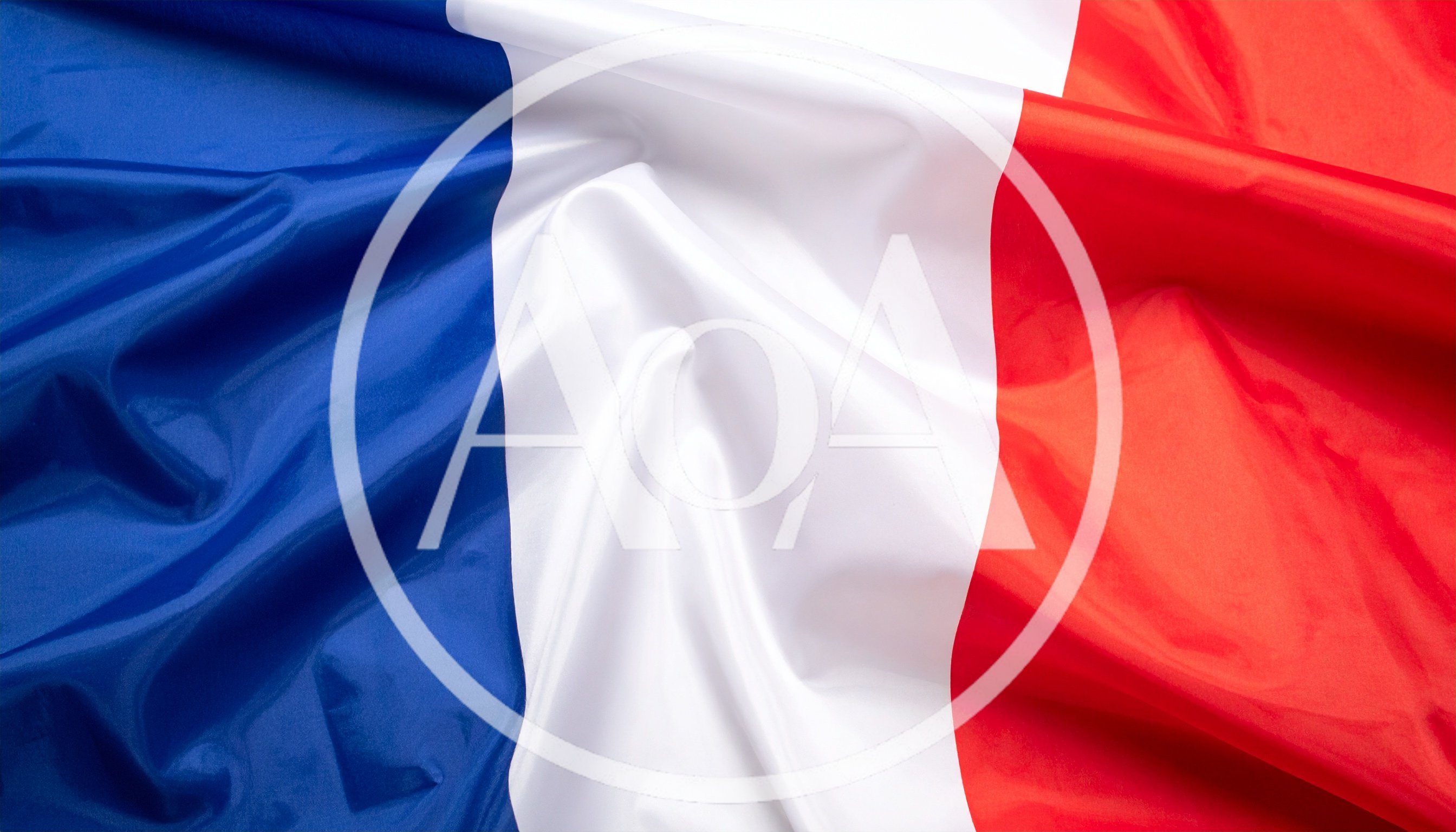 Waving Flag Of France With Soft Fabric Folds