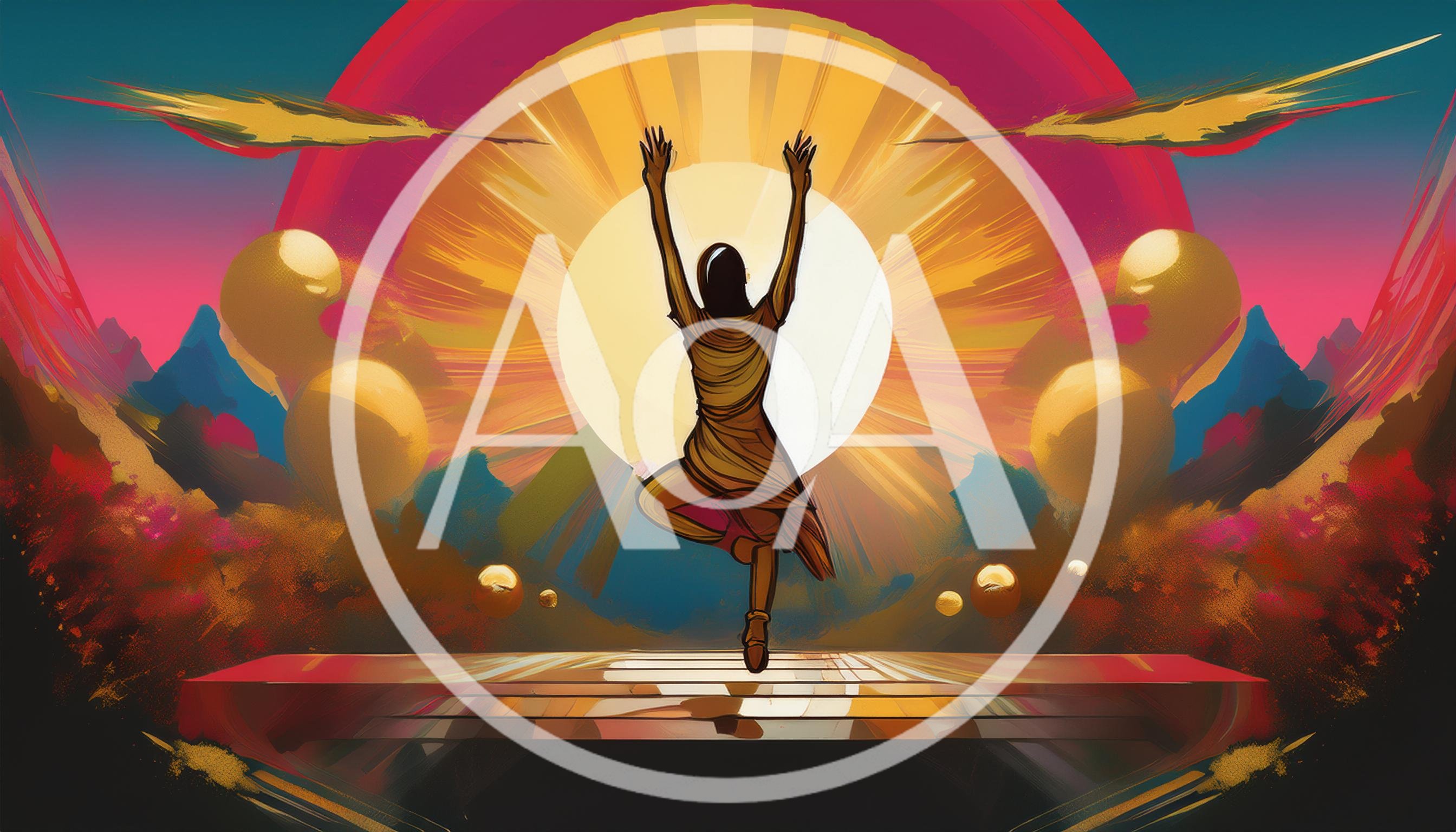 Person Performing Yoga Tree Pose Against Radiant Sun