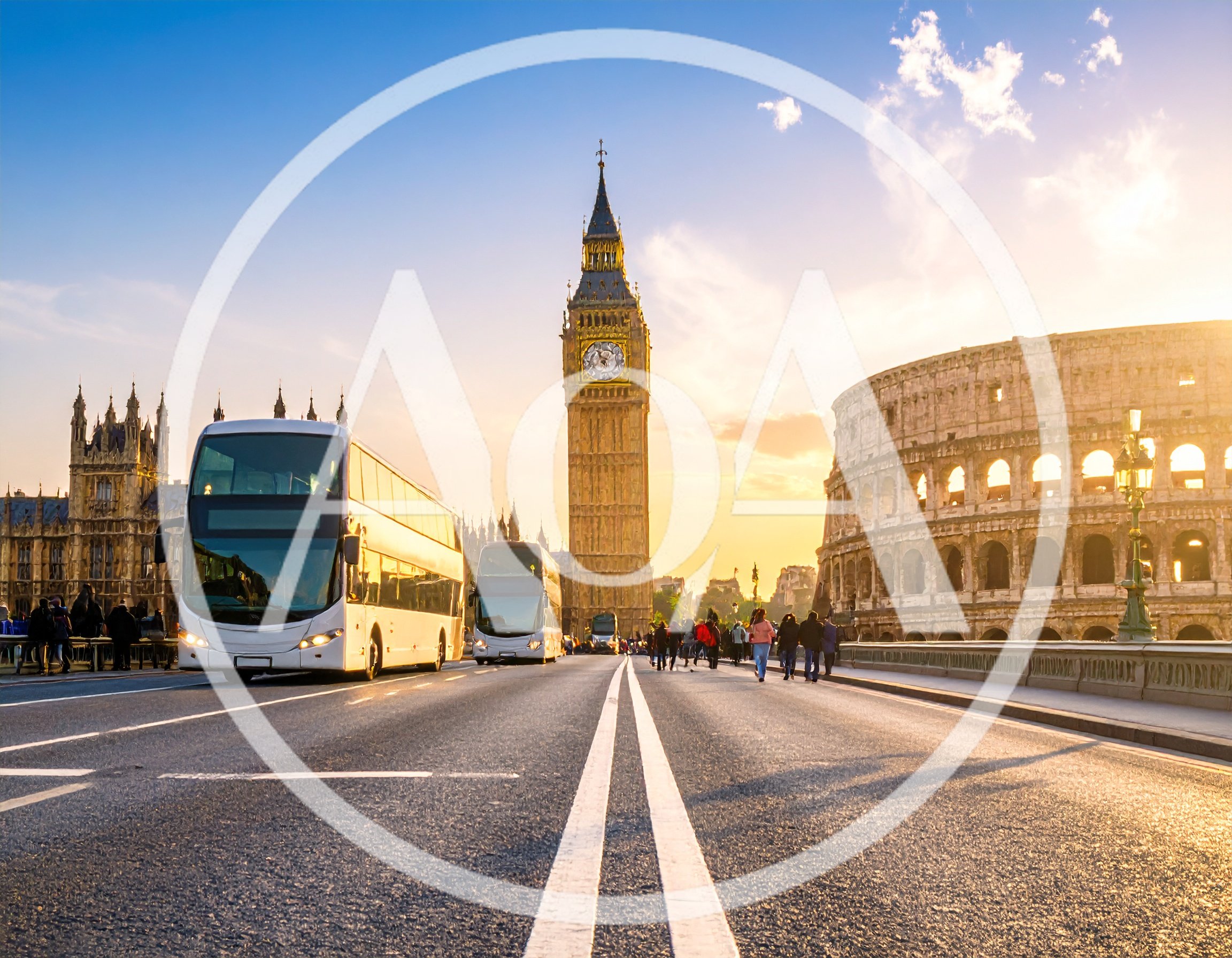 Surreal Composite View Of Big Ben And The Colosseum