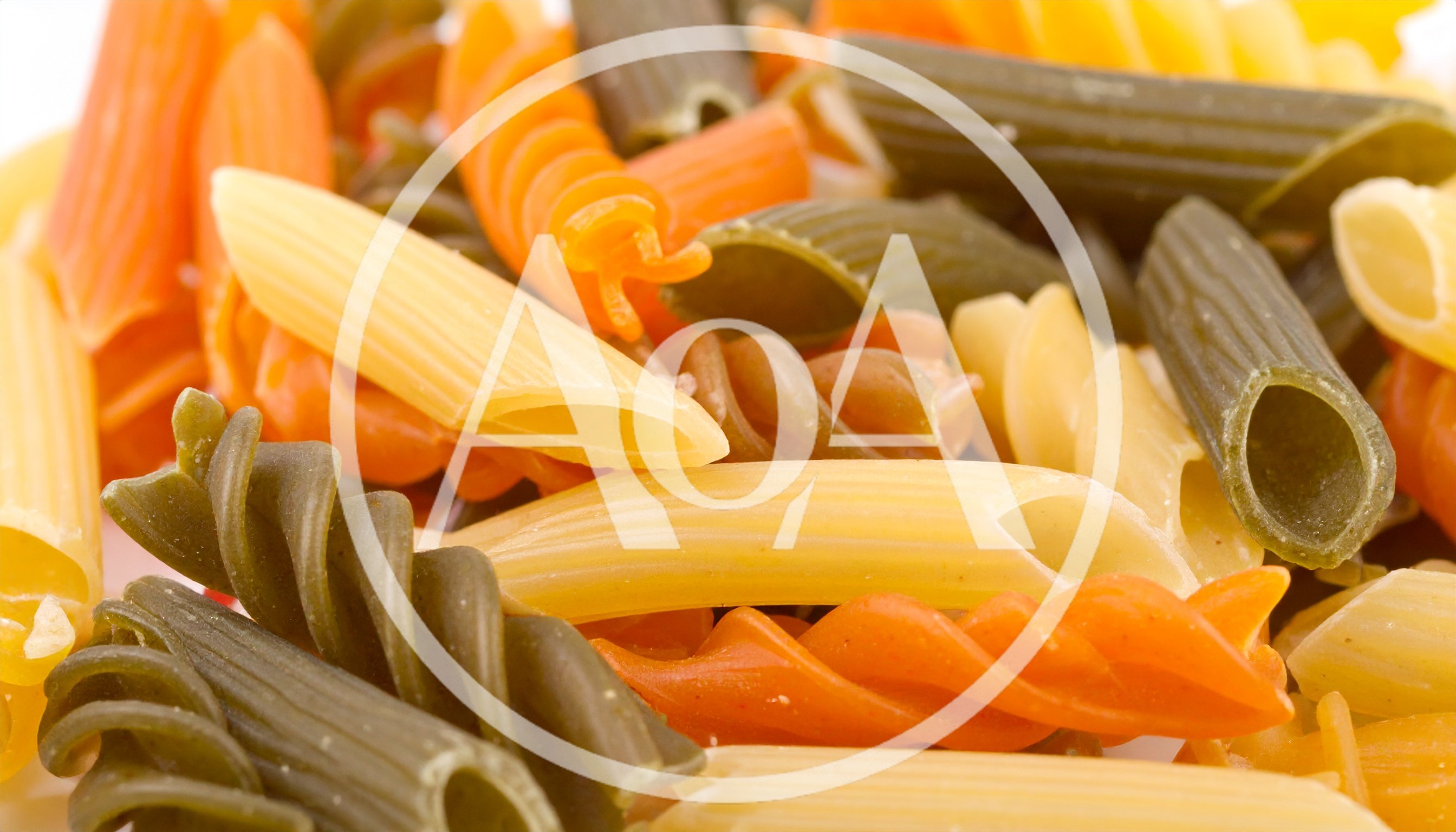 Colorful Tricolor Pasta Penne and Fusilli Mix