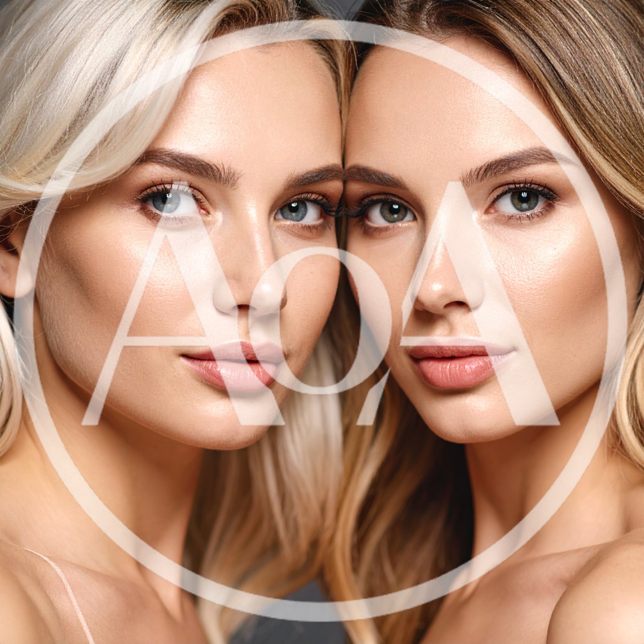 Close Up Portrait Of Two Beautiful Blonde Women