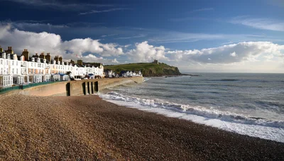 Lyme Regis Coastal Townscape And Pebble Beach