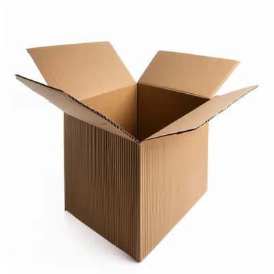 Open Cardboard Shipping Box Isolated On White Background