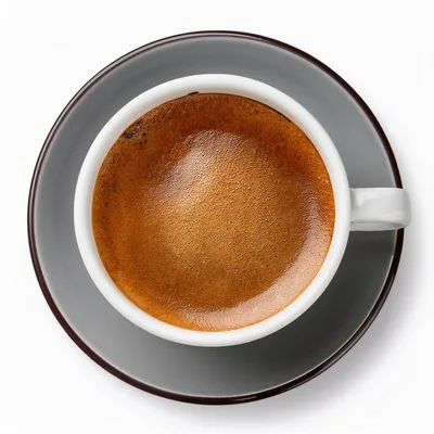 Top Down View Of A Fresh Espresso Cup