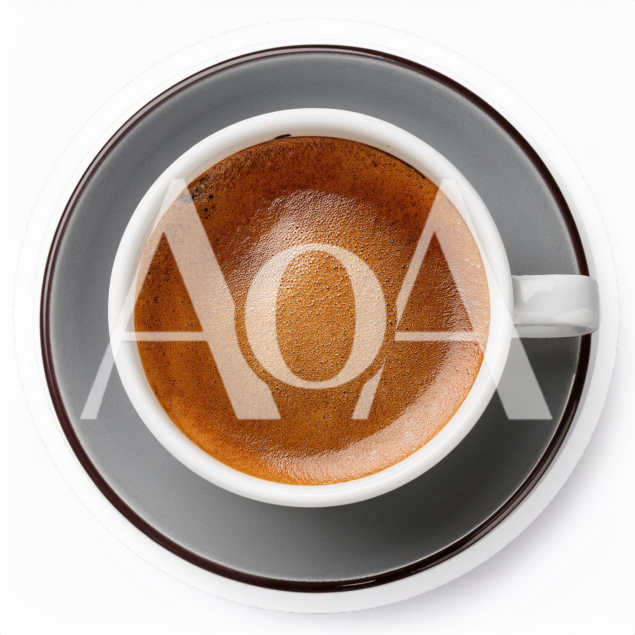 Top Down View Of A Fresh Espresso Cup