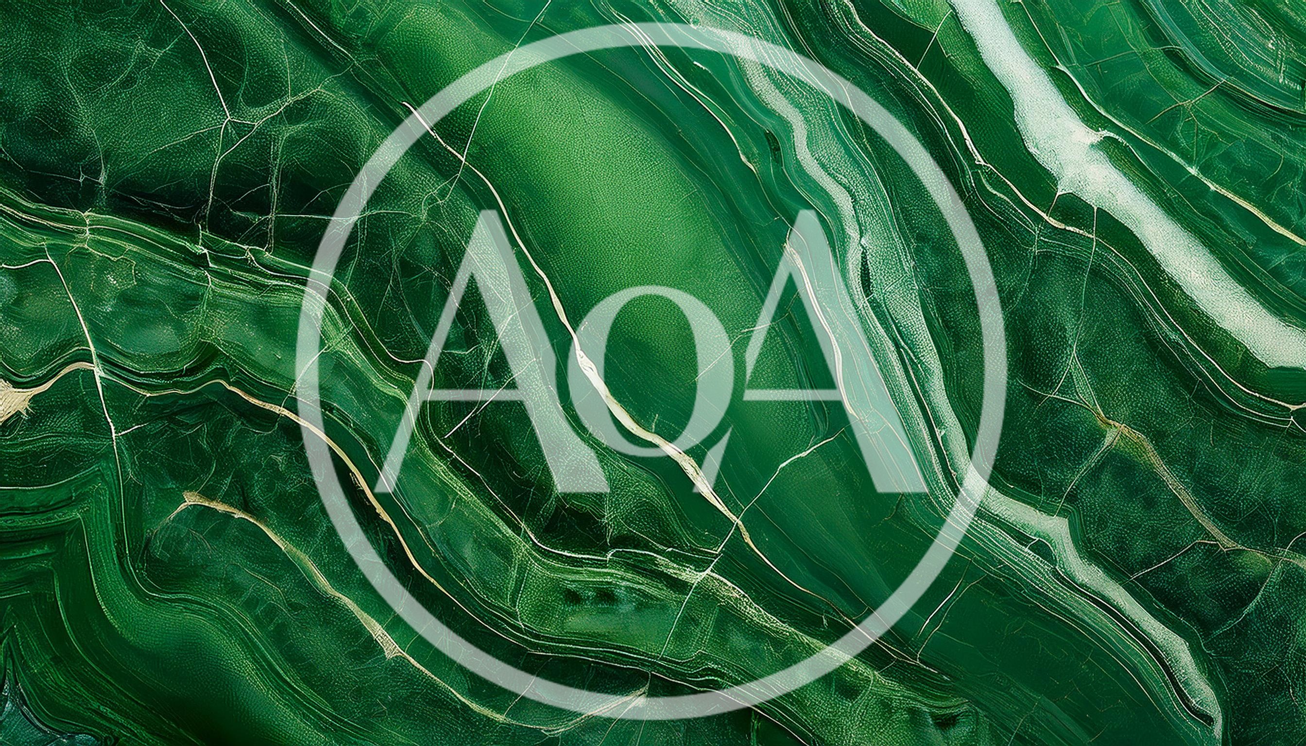 Abstract Green Marble Texture With White Veining