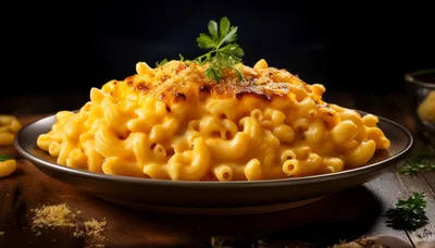 Baked Macaroni and Cheese on a Plate