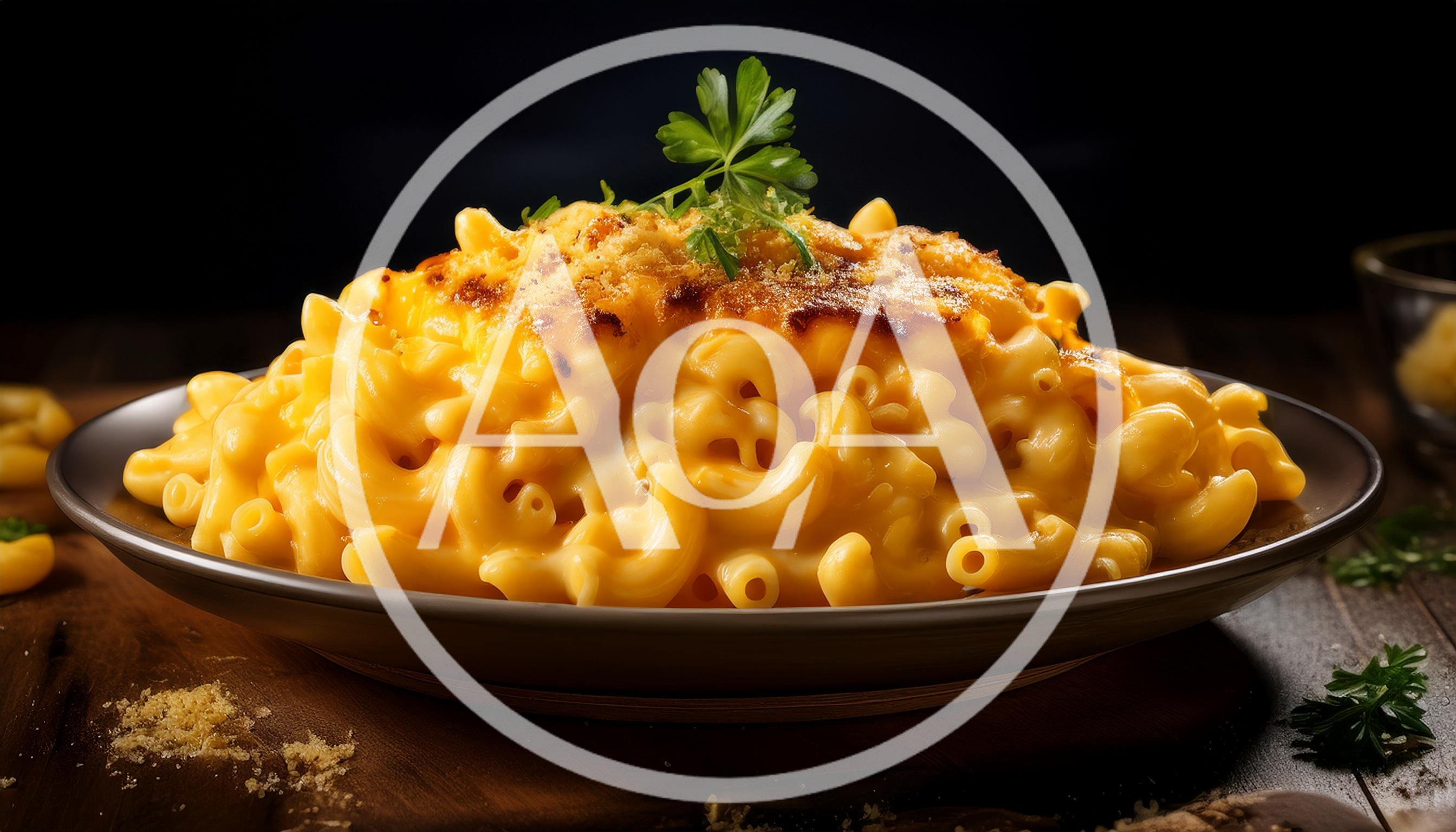 Baked Macaroni and Cheese on a Plate
