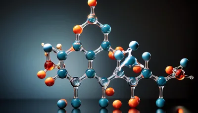 Glass Molecular Model Structure On Dark Background