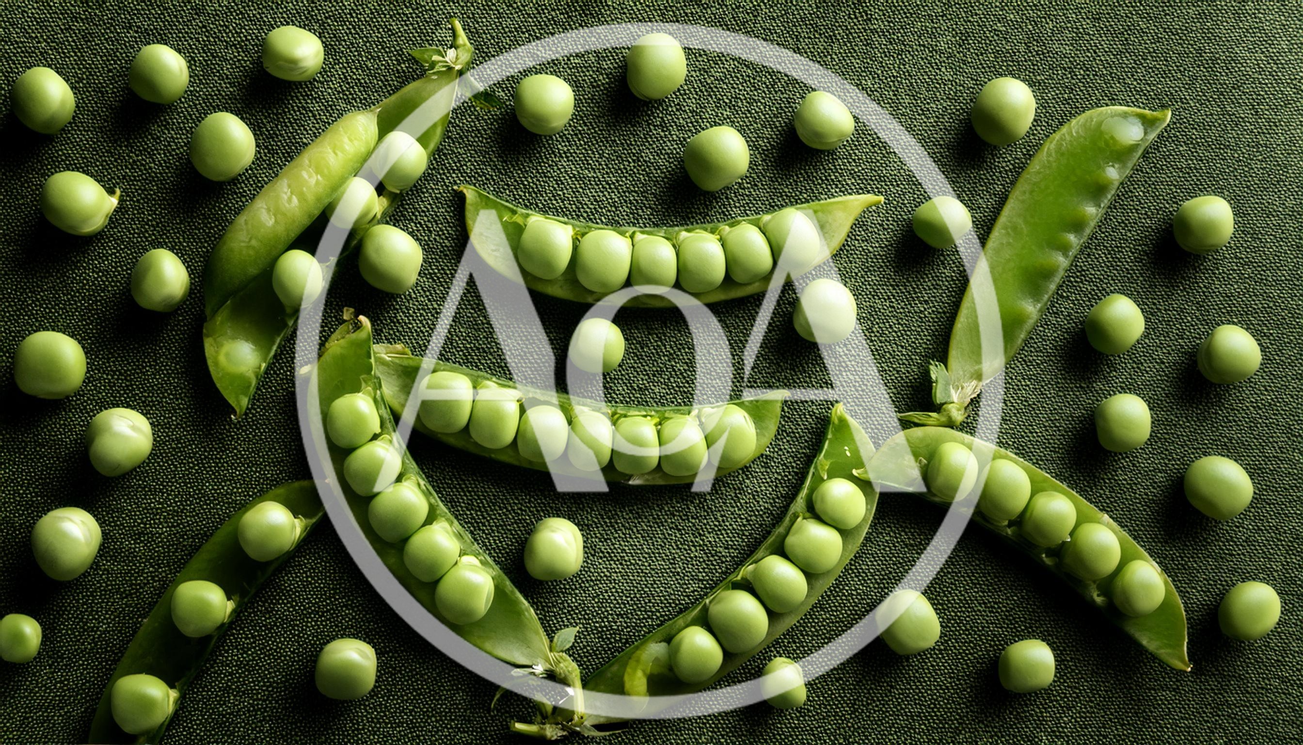 Fresh Green Peas In Pods On Textured Background