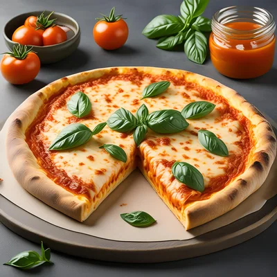 Fresh Margherita Pizza With Basil And Tomatoes