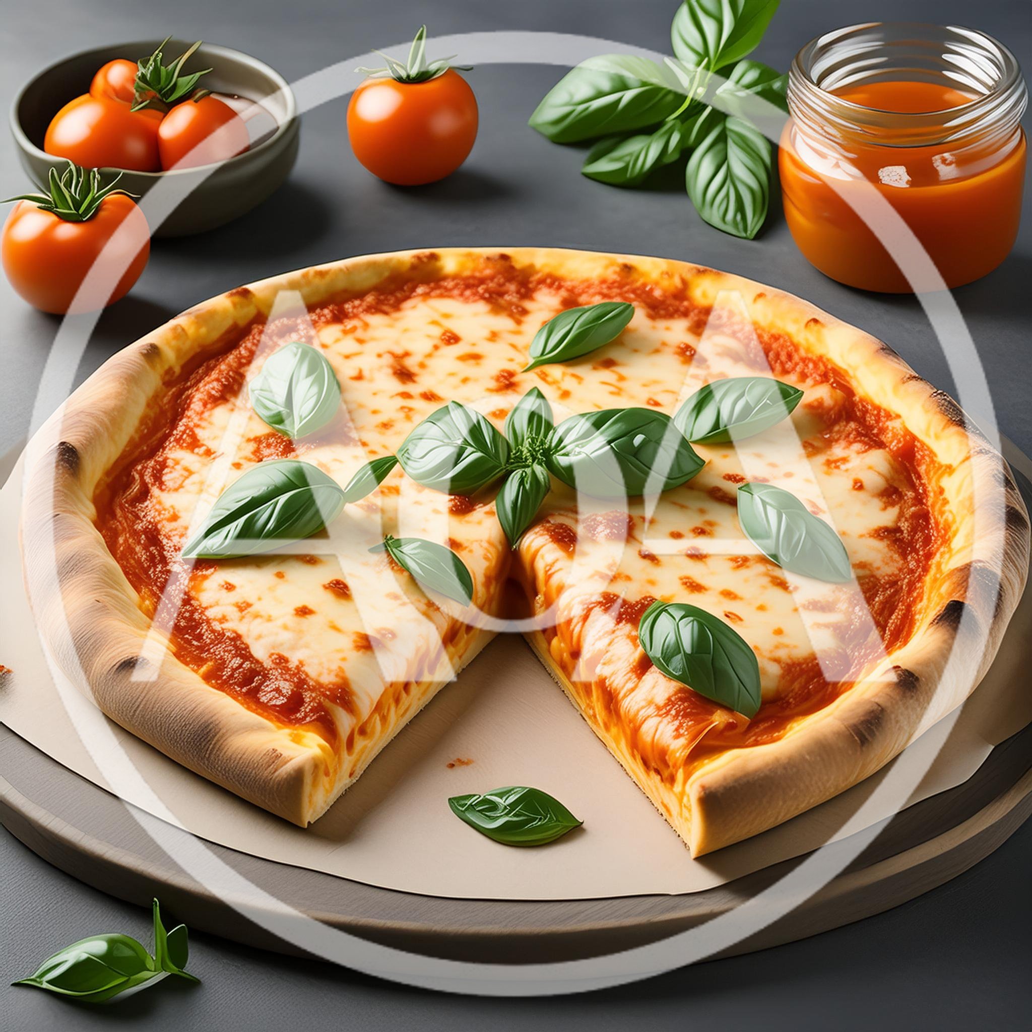 Fresh Margherita Pizza With Basil And Tomatoes