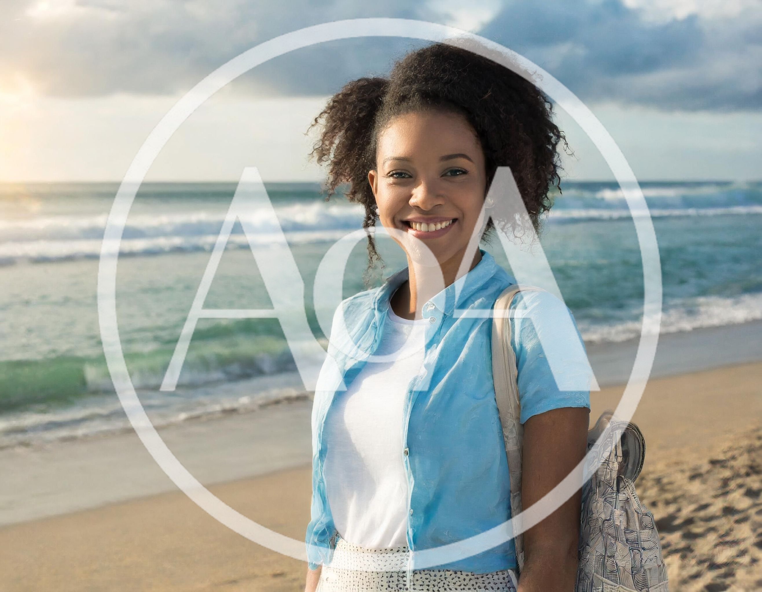Young Woman Smiling On A Sunny Beach