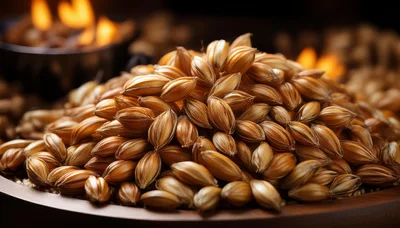 Close Up Of Roasted Barley Grains