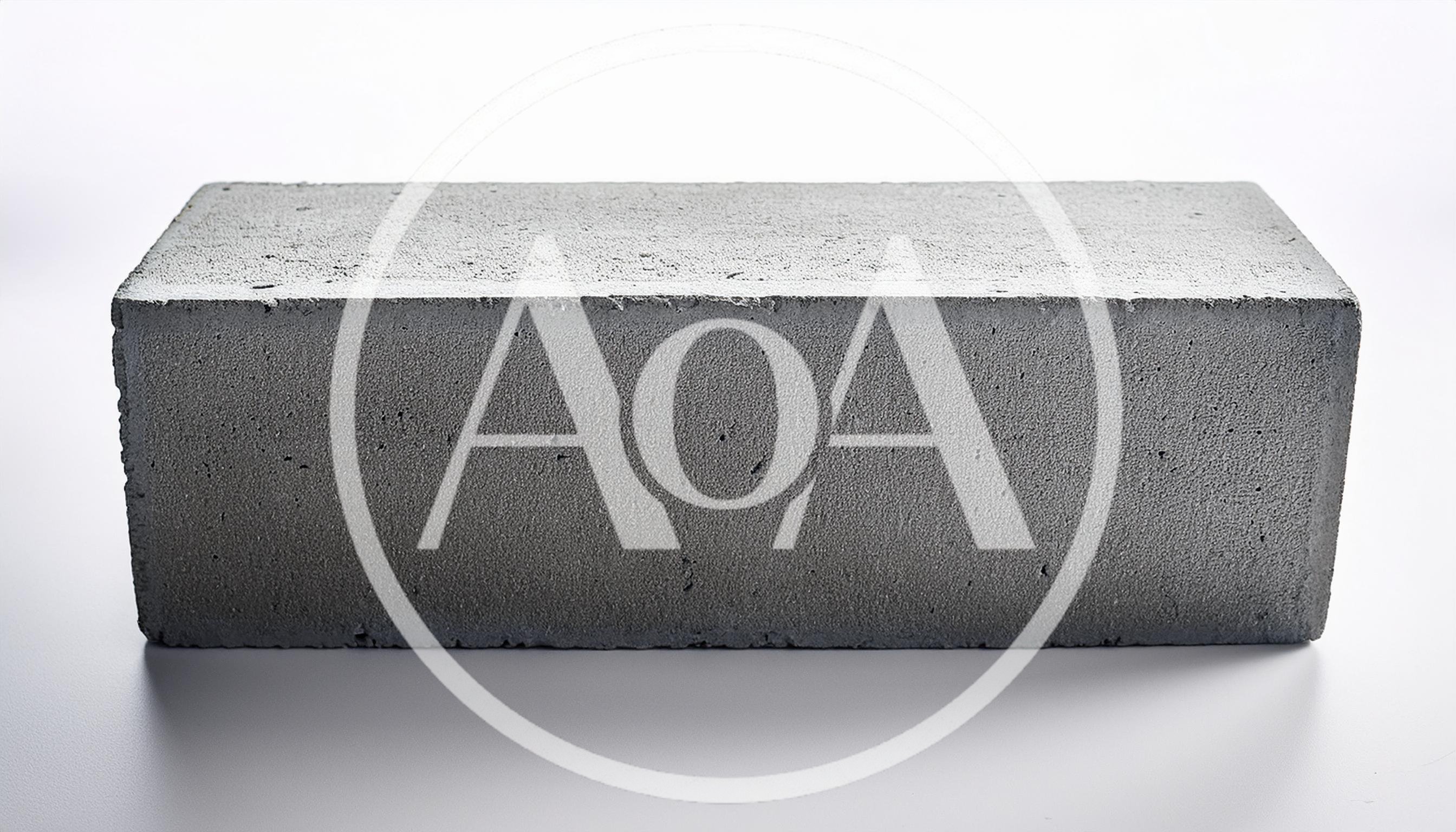 Single Grey Concrete Block On White Background