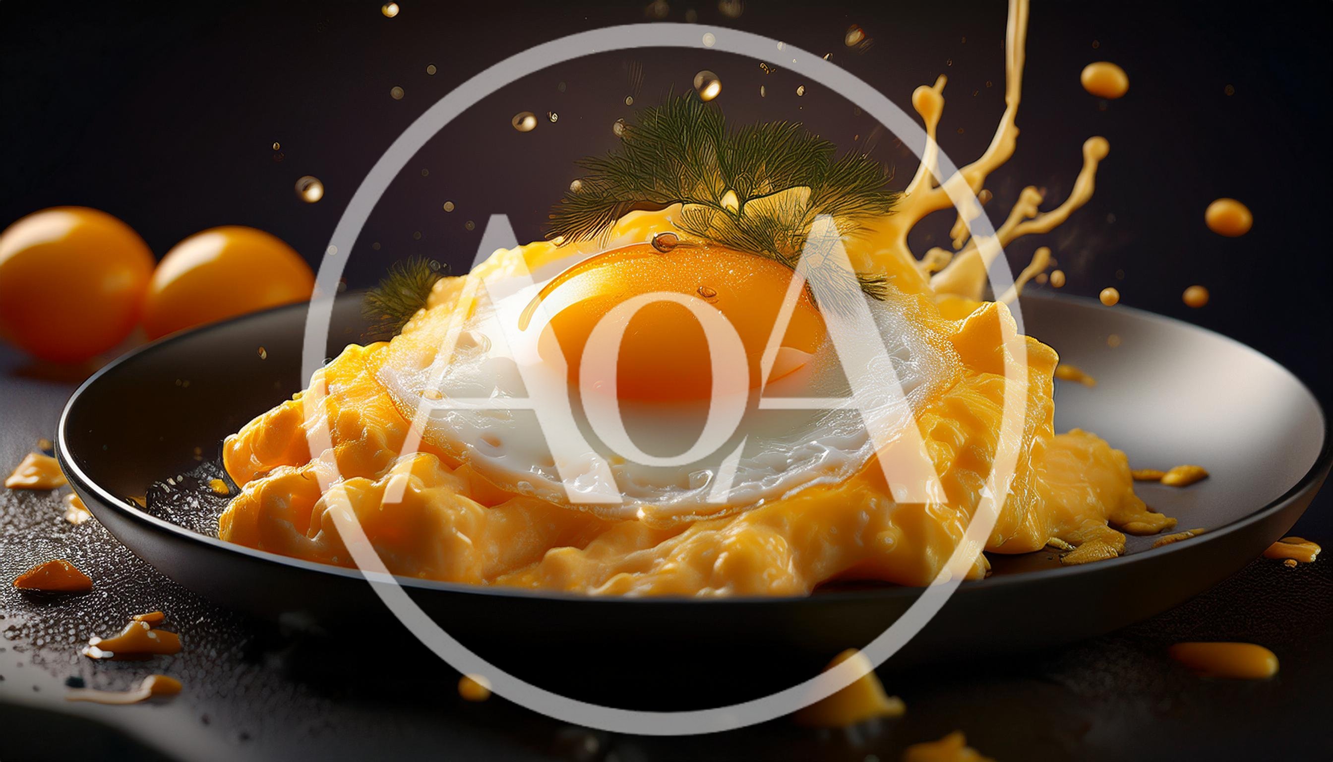 Sunny Side Up Egg On Creamy Scrambled Eggs