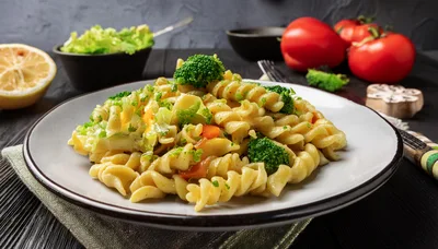 Fusilli Pasta With Broccoli And Vegetables