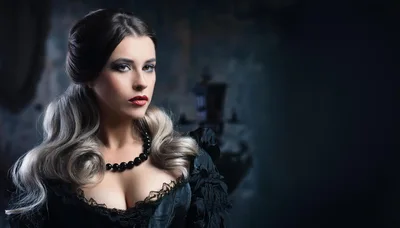 Portrait Of A Gothic Woman In Victorian Attire