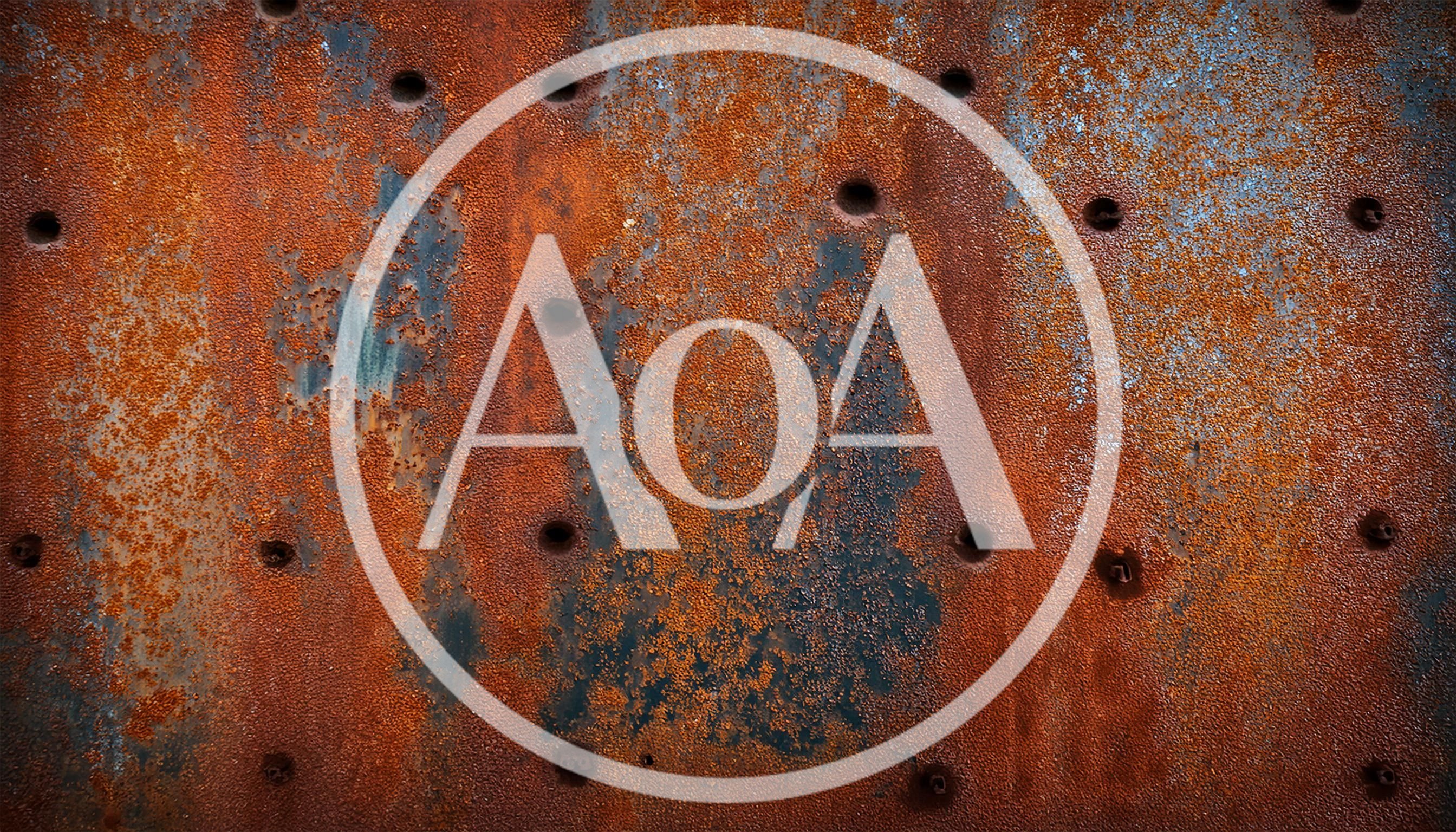 Weathered Metal Plate With Bullet Holes And Rust