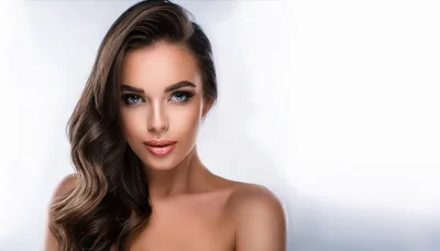 Portrait Of A Beautiful Woman With Wavy Hair