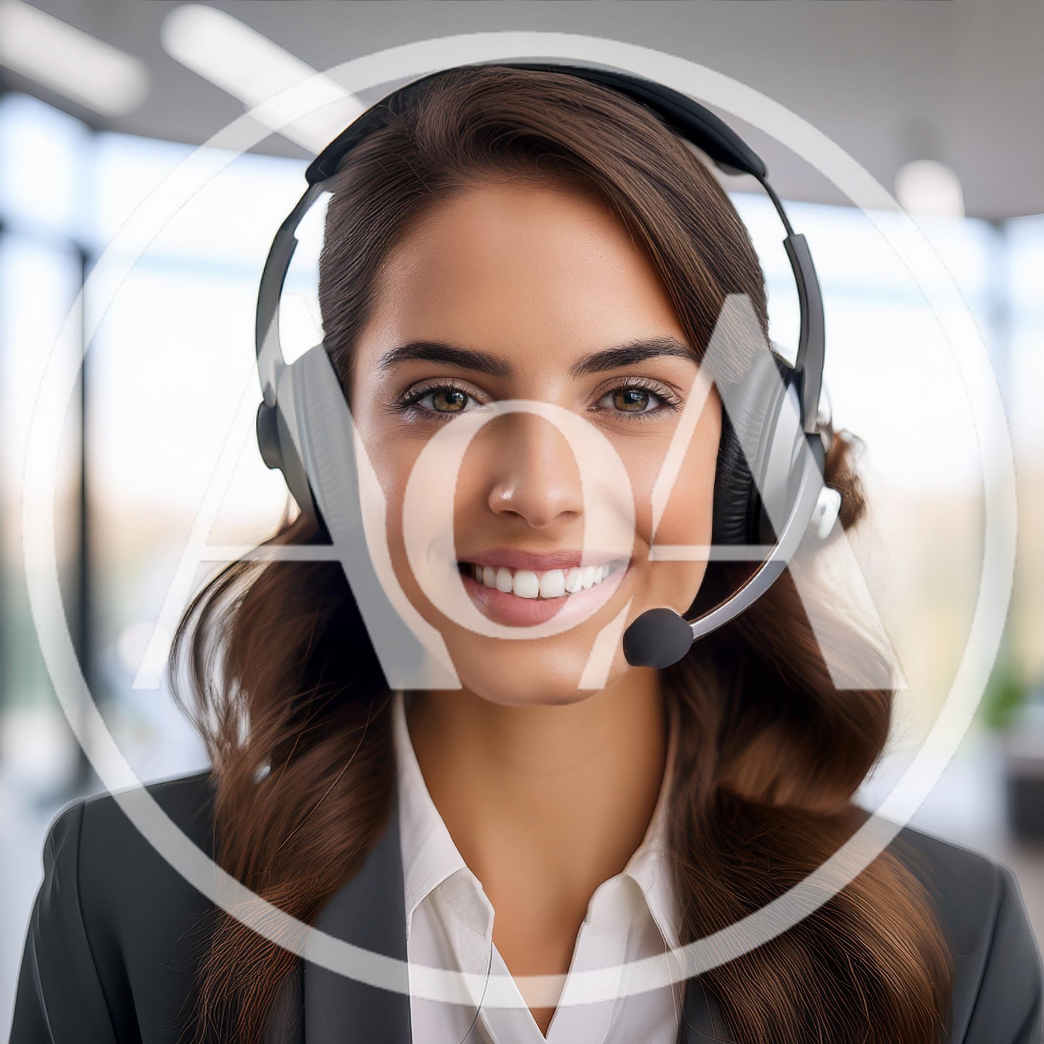 Professional Customer Service Representative Wearing Headset