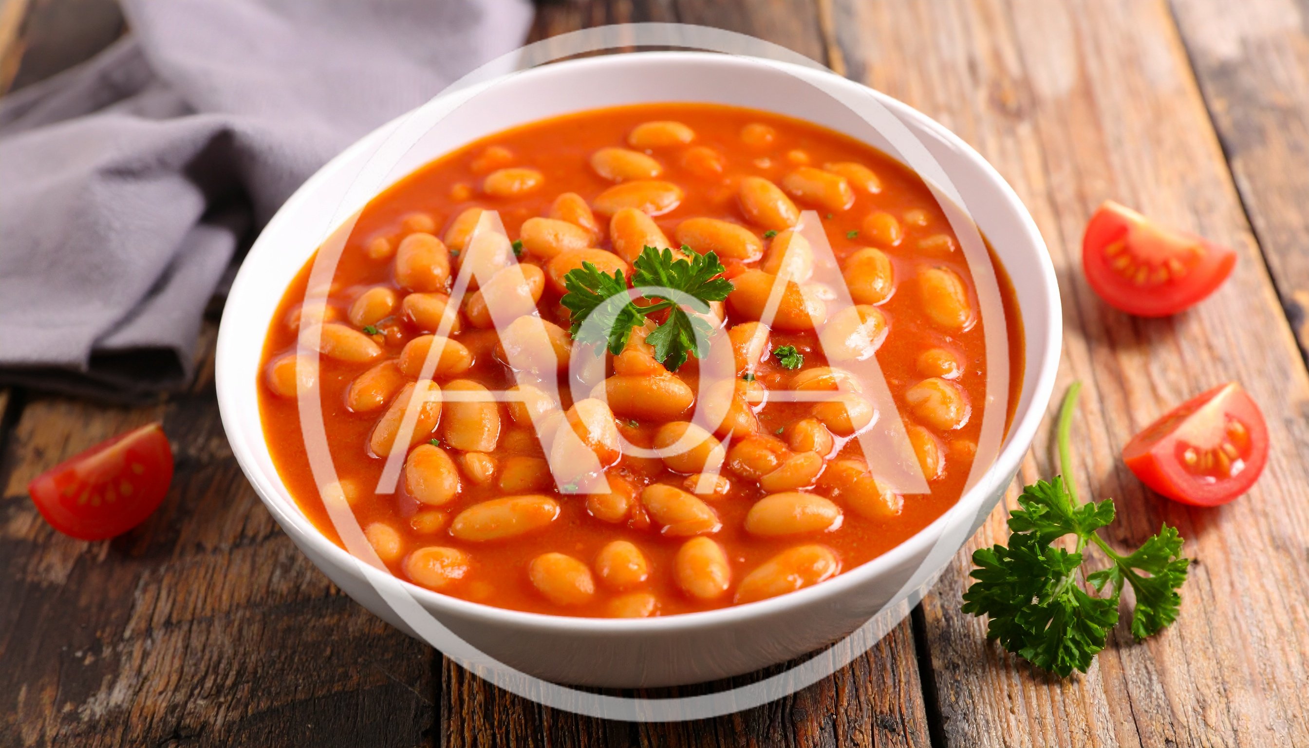 Bowl Of Baked Beans In Tomato Sauce