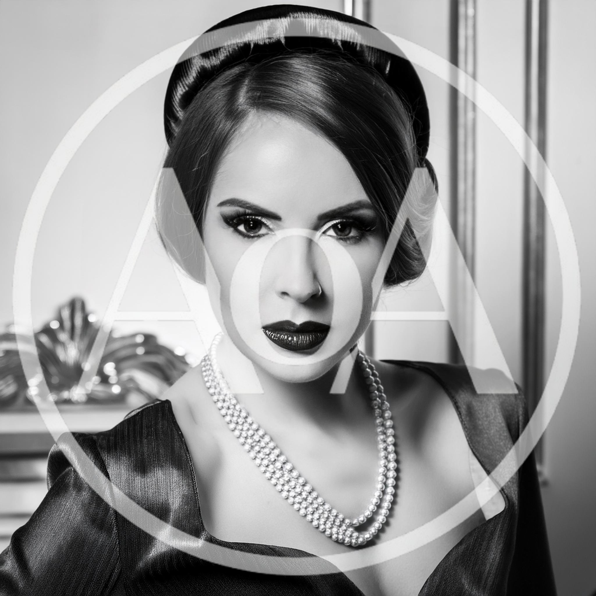 Elegant Woman Wearing Vintage Style Pearl Necklace