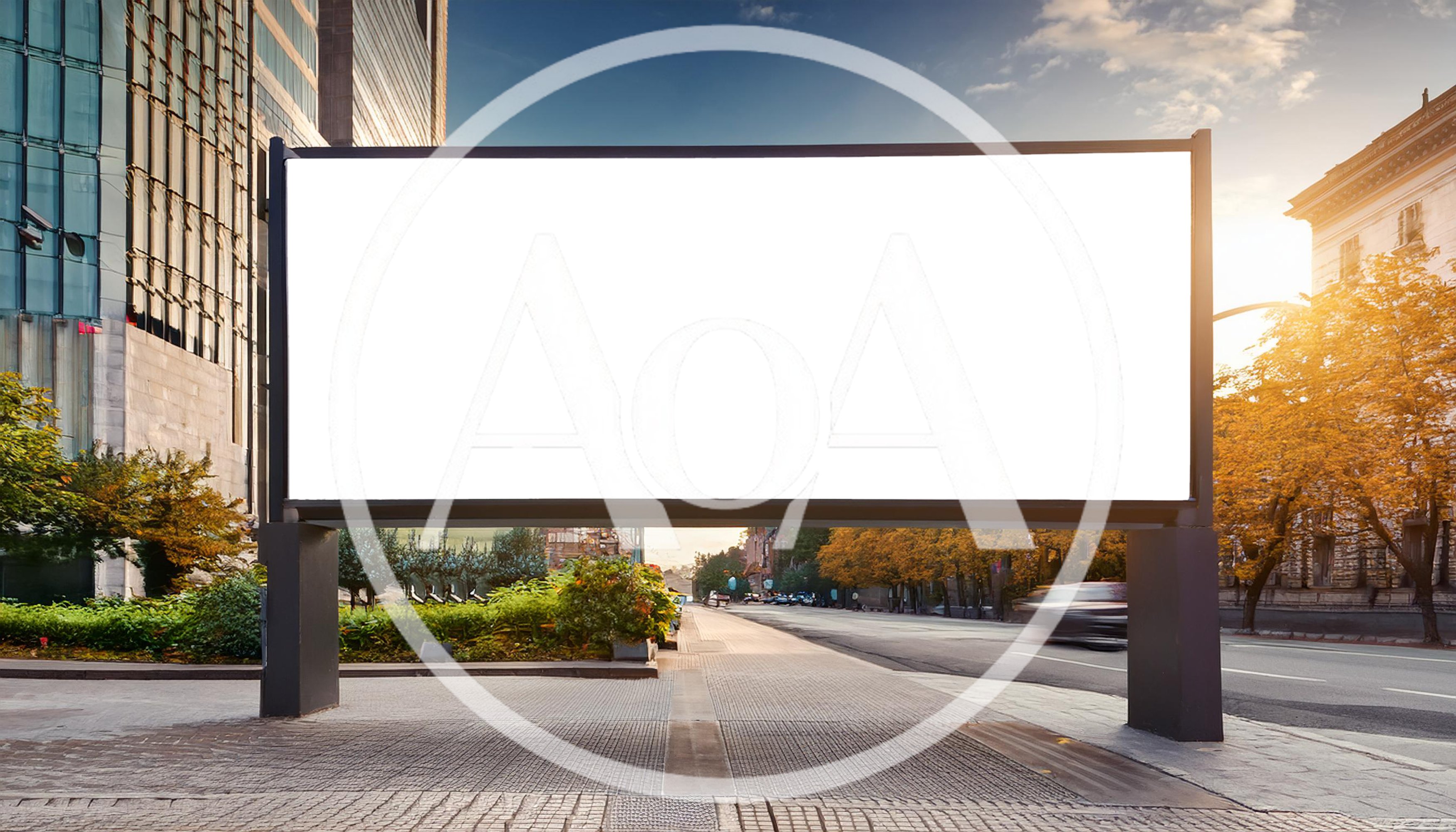 Blank Billboard Mockup on a City Street
