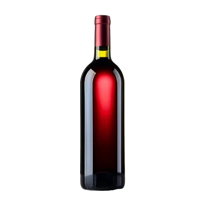 Full Bottle Of Red Wine Isolated On White Background