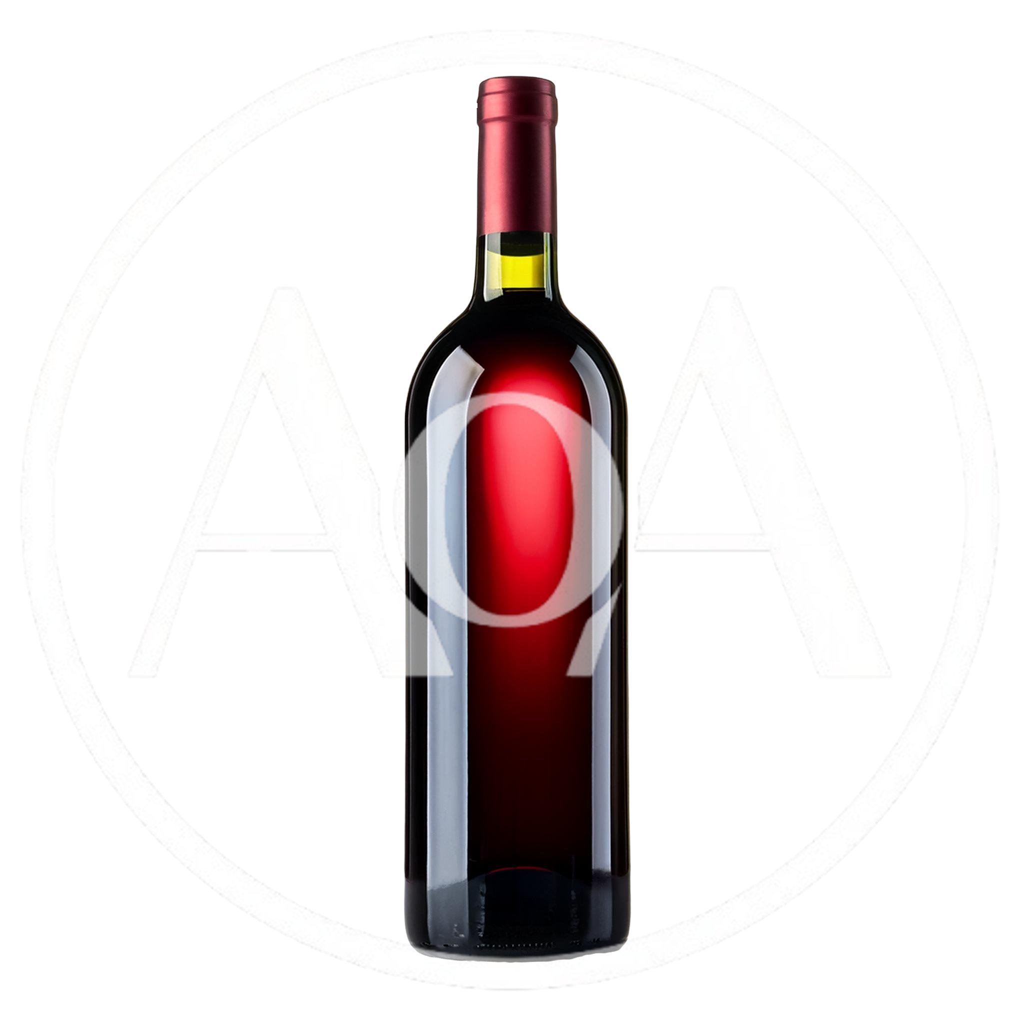 Full Bottle Of Red Wine Isolated On White Background