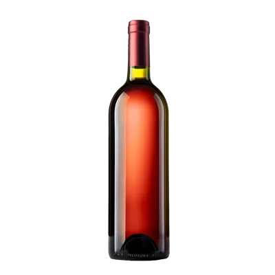 Full Bottle Of Rose Wine Isolated On White Background