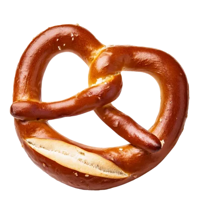 Traditional German Soft Pretzel Isolated On White Background