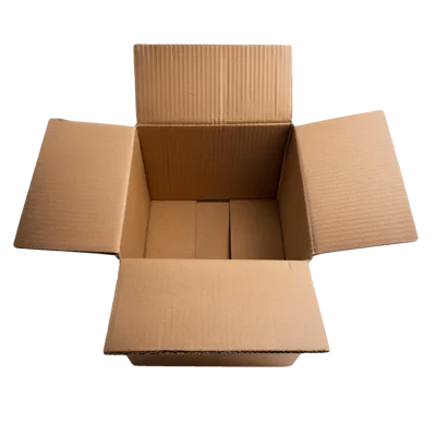 Open Empty Cardboard Box Isolated On White Background