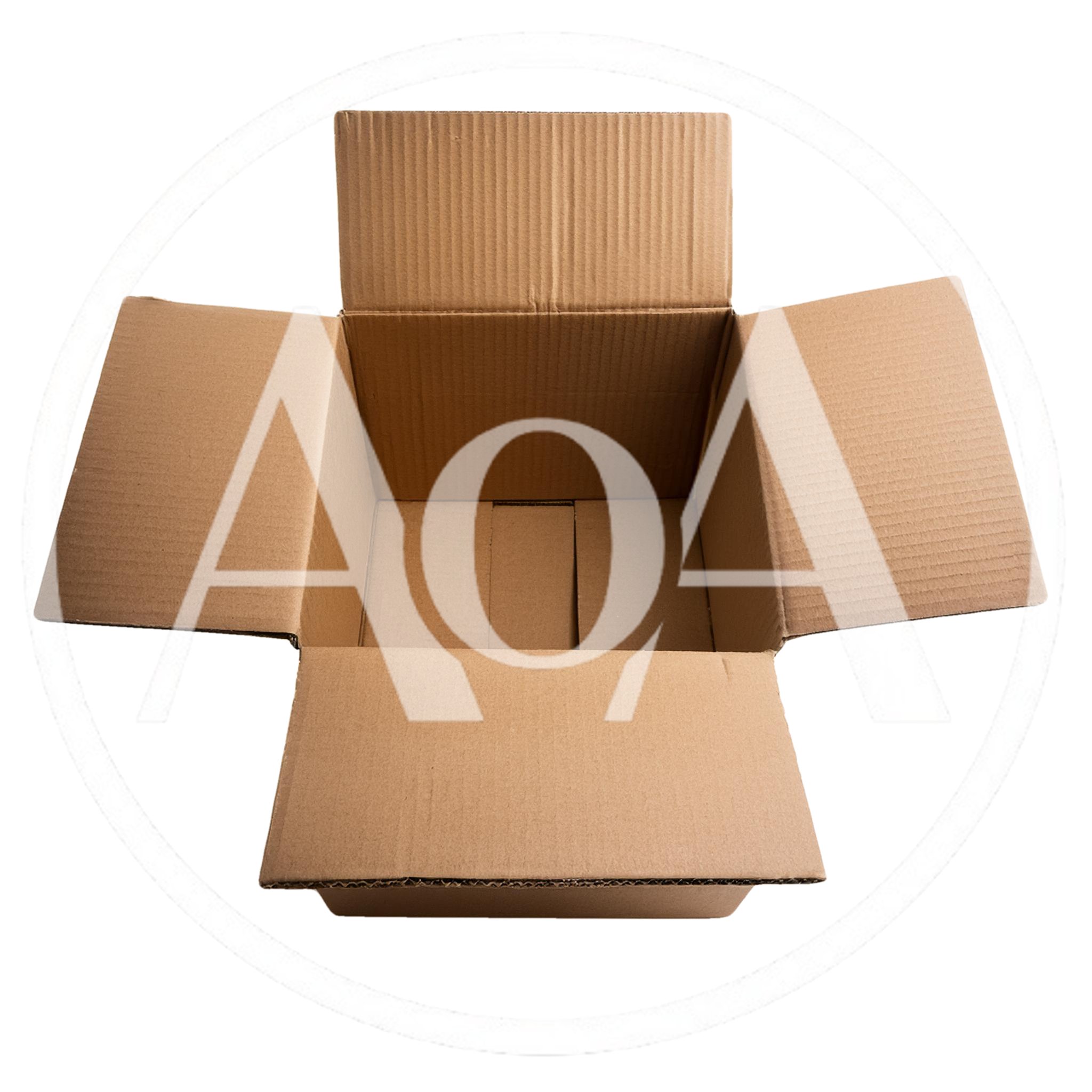 Open Empty Cardboard Box Isolated On White Background