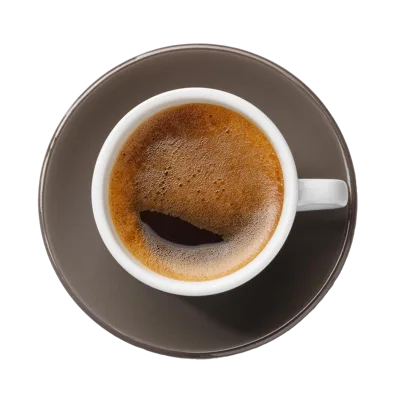 Top View Of Espresso Coffee In A Ceramic Cup