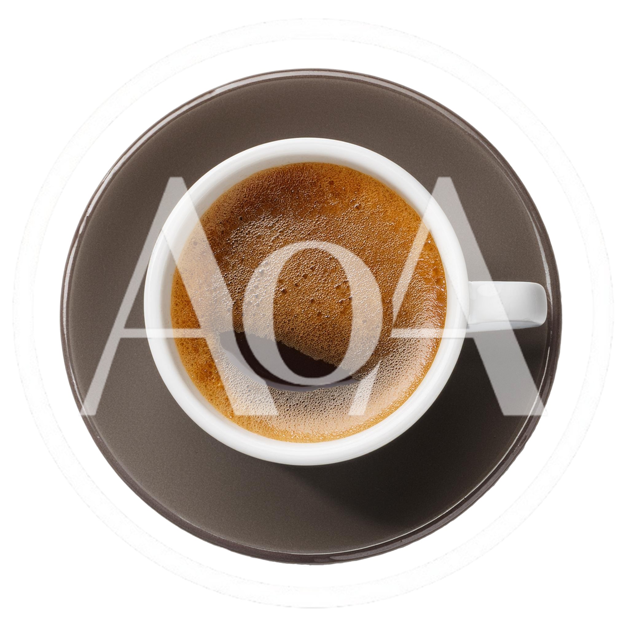 Top View Of Espresso Coffee In A Ceramic Cup